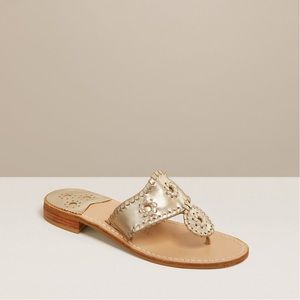 Gold Jack Rogers Jacks Flat Sandals